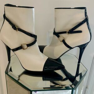 Ralph Lauren Black and White Heeled Boots